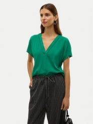 Vero Moda Bluzka Bella 10327551 Zielony Regular Fit. Zielone bluzki damskie Vero Moda, s, bez wzorów, z wiskozy, bez kołnierzyka, bez ramiączek. Za 69.99 zł.