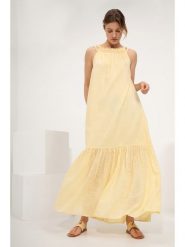 Josephine & Co Sukienka "Gwendoline" w kolorze żółtym rozmiar: 42. Żółte sukienki damskie Josephine & Co, bez wzorów, z bawełny, bez ramiączek. Za 199.49 zł.