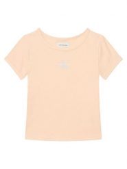 Calvin Klein Jeans T-Shirt Monologo LVCKSJB11G Pomarańczowy jasny Regular Fit. Brązowe koszulki i t-shirty dziewczęce Calvin Klein Jeans, bez wzorów, z bawełny, bez kołnierzyka, bez ramiączek. Za 129.99 zł.