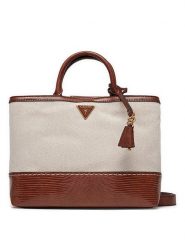 Guess Torebka w kolorze beżowo-brązowym - 31 x 21 x 11 cm rozmiar: onesize. Brązowe torebki klasyczne damskie Guess, z materiału, przez ramię, bez dodatków. Za 368.96 zł.