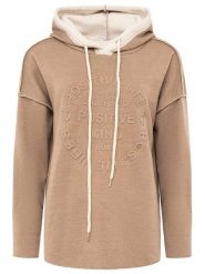 Zwillingsherz Bluza "Positive Mind" w kolorze jasnobrązowym rozmiar: S/M. Brązowe bluzy damskie Zwillingsherz, m, bez wzorów, z kapturem. Za 160.96 zł.
