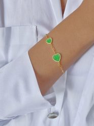 Les Favorites Pozłacana bransoletka z elementami ozdobnymi rozmiar: onesize. Zielone bransoletki damskie Les Favorites, pozłacane. Za 214.70 zł.