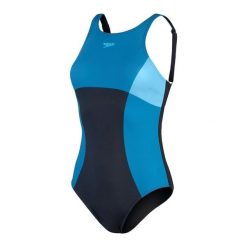 Strój Kąpielowy Speedo Shaping Enlace Printed – Czarno-Niebieski – Rozmiar 38. Niebieskie stroje jednoczęściowe Speedo, bez wzorów. Za 969.56 zł.