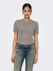 ONLY Sweter w kolorze szarym rozmiar: XL. Szare swetry klasyczne damskie Only, xl, z bawełny, bez kołnierzyka. Za 70.24 zł.