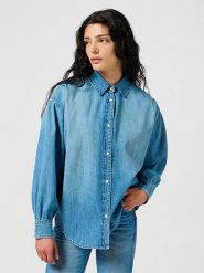 Wrangler Koszula dżinsowa w kolorze błękitnym rozmiar: M. Niebieskie koszule damskie Wrangler, m, bez wzorów, z bawełny, bez kołnierzyka, bez ramiączek. Za 206.42 zł.