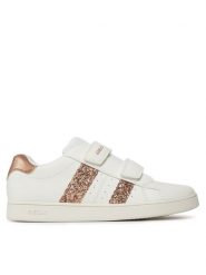 Geox Sneakersy J Eclyper Girl J45LRA 000BC C1ZH8 D Biały. Białe buty sportowe dziewczęce Geox, bez wzorów, ze skóry, bez zapięcia. Za 149.99 zł.