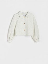 Tweedowa kurtka - jasnoniebieski. Niebieskie kurtki damskie Reserved, l, bez wzorów, z bawełny, bez kaptura. W wyprzedaży za 79.99 zł.