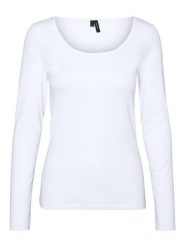 Vero Moda Koszulka w kolorze białym rozmiar: L. Białe bluzki damskie Vero Moda, l, bez wzorów, z bawełny, bez kołnierzyka, bez ramiączek. Za 57.06 zł.