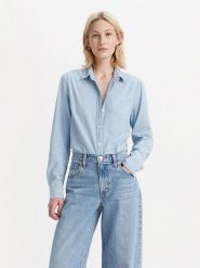 Levi's Koszula w kolorze błękitnym rozmiar: XS. Niebieskie koszule damskie Levi's, s, bez wzorów, z bawełny, bez kołnierzyka, bez ramiączek. Za 94.95 zł.
