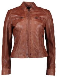 Buffalo Skórzana kurtka w kolorze karmelowym rozmiar: 42. Brązowe kurtki damskie Buffalo, bez wzorów, ze skóry, bez kaptura. Za 503.95 zł.