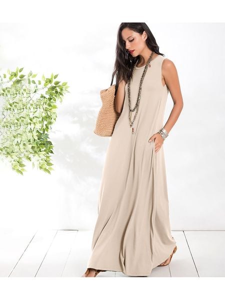 LA Angels Sukienka w kolorze beżowym rozmiar: L. Brązowe sukienki damskie LA Angels, bez wzorów, bez ramiączek. Za 140.86 zł.