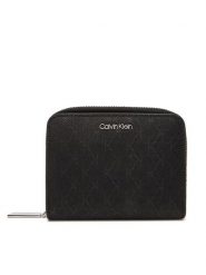 Calvin Klein Portfel Ck Must Aop Md Zip Around W Flap LV04F1037G Czarny. Czarne portfele damskie Calvin Klein, bez wzorów, ze skóry. Za 209.99 zł.