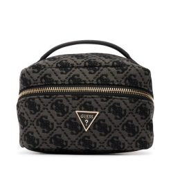 Kosmetyczka Guess. Czarne kosmetyczki damskie Guess, z aplikacjami, z materiału. Za 214.99 zł.