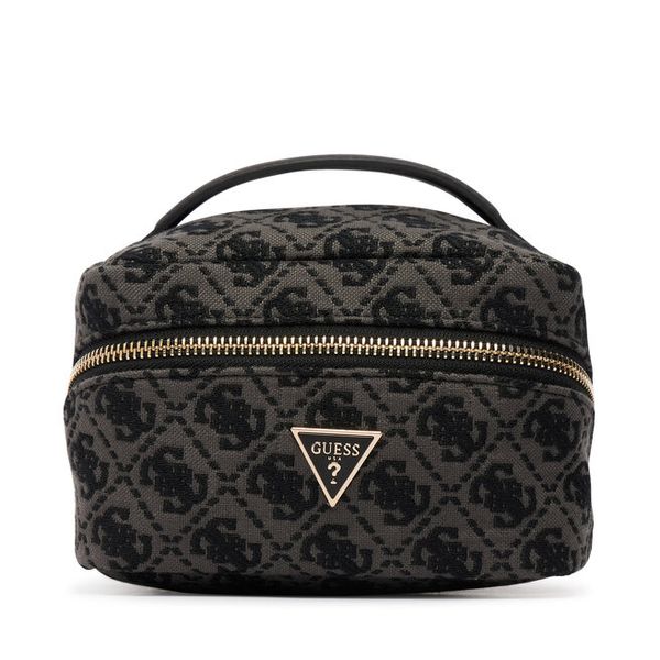 Kosmetyczka Guess. Czarne kosmetyczki damskie Guess, z aplikacjami, z materiału. Za 214.99 zł.
