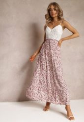 Różowa Rozkloszowana Spódnica Maxi w Kwiaty Dethuj. Czerwone spódnice damskie Renee, l, bez wzorów, z bawełny, maxi. Za 59.99 zł.