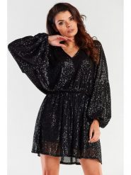 Awama Sukienka w kolorze czarnym rozmiar: onesize. Czarne sukienki damskie Awama, bez wzorów, bez ramiączek. Za 279.99 zł.