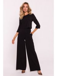 Made of emotion Kombinezon w kolorze czarnym rozmiar: XL. Czarne kombinezony damskie Made Of Emotion, xl, bez wzorów, bez kołnierzyka, bez ramiączek. Za 267.92 zł.