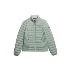 Damska kurtka puchowa Superdry. Szare kurtki damskie Superdry, na zimę, bez wzorów, z puchu, bez kaptura. Za 455.00 zł.