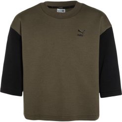 Puma EVO CREW Bluza olive night. Brązowe bluzy chłopięce Puma, z bawełny. W wyprzedaży za 126.75 zł.
