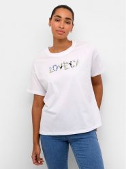 Kaffe T-Shirt Firia 10508406 Biały Regular Fit. Białe t-shirty damskie Kaffe, m, bez wzorów, z bawełny, bez kołnierzyka. Za 89.99 zł.