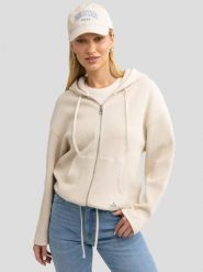 Bluza damska rozpinana z kapturem kremowa Grala 103. Białe bluzy damskie Big Star, l, z aplikacjami, z bawełny, z kapturem. Za 249.99 zł.