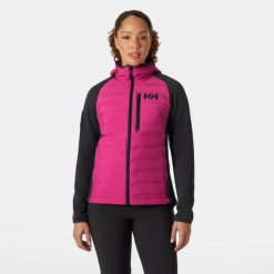 Damska ocieplana kurtka z kapturem Helly Hansen Arctic Ocean Hybrid. Czerwone kurtki damskie Helly Hansen, bez wzorów, z puchu, z kapturem. W wyprzedaży za 682.50 zł.