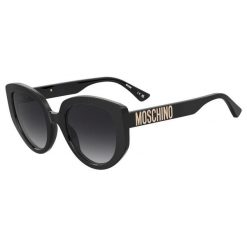 Okulary przeciwsłoneczne MOSCHINO MOS173/S 807 dla kobiet, rozmiar 53 mm. Czarne okulary przeciwsłoneczne damskie MOSCHINO. W wyprzedaży za 650.25 zł.