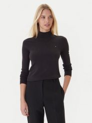 Tommy Hilfiger Sweter WW0WW47462 Czarny Regular Fit. Czarne swetry klasyczne damskie Tommy Hilfiger, m, z syntetyku, bez kołnierzyka. Za 349.99 zł.