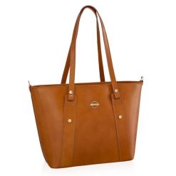 Shopperka skórzana VICTORIA Camelowa BVP-127. Brązowe torebki klasyczne damskie Betlewski, ze skóry, bez dodatków. Za 429.99 zł.