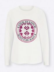 Heine Koszulka w kolorze białym rozmiar: 42. Białe bluzki damskie Heine, bez wzorów, z bawełny, bez kołnierzyka, bez ramiączek. Za 30.95 zł.