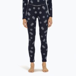 Spodnie termoaktywne damskie icebreaker Merino 260 Vertex Fall Flakes. Niebieskie spodnie sportowe damskie Icebreaker, bez wzorów, narciarskie. Za 439.99 zł.
