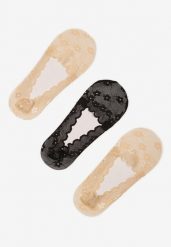 Czarno-Beżowe Koronkowe Skarpety o Kroju Baletek 3-Pack Liliona. Czarne komplety bielizny Born2be, bez wzorów, z koronki. Za 11.99 zł.