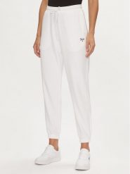 Tommy Jeans Spodnie dresowe Script DW0DW17771 Biały Relaxed Fit. Białe spodnie dresowe damskie Tommy Jeans, xl, bez wzorów, z dresówki. Za 249.99 zł.