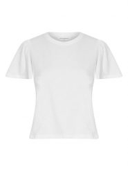 MOSS COPENHAGEN Koszulka w kolorze białym rozmiar: L/XL. Białe bluzki damskie Moss Copenhagen, l, bez wzorów, z bawełny, bez kołnierzyka, bez ramiączek. Za 74.81 zł.