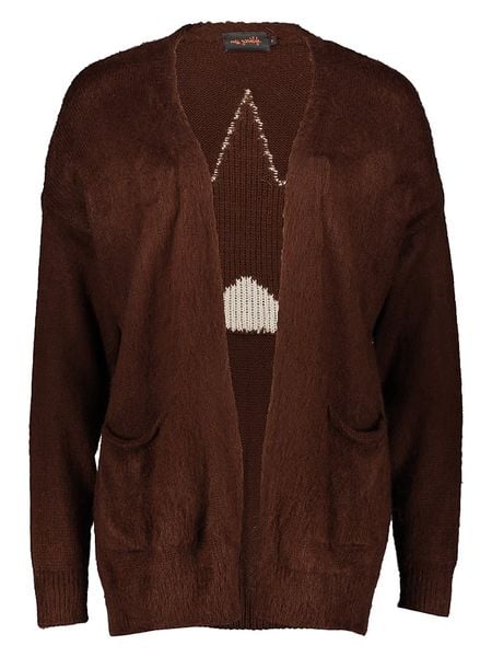 Miss goodlife Kardigan "Star" w kolorze ciemnobrązowo-kremowym rozmiar: S. Brązowe kardigany damskie miss goodlife, s, bez wzorów, z wełny. Za 166.10 zł.