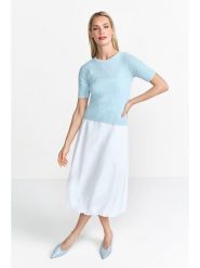 Rich & Royal Sweter w kolorze błękitnym rozmiar: L. Niebieskie swetry klasyczne damskie Rich & Royal, l, ze splotem, bez kołnierzyka. Za 170.87 zł.