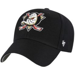 Czapka z daszkiem dla dorosłych 47 NHL Anaheim Ducks Cap. Czarne czapki z daszkiem damskie 47 Brand, bez wzorów, z materiału. Za 109.99 zł.
