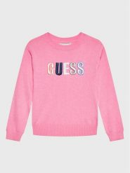 Guess Sweter K3GR00 Z36I0 Różowy Regular Fit. Czerwone swetry dziewczęce Guess, z aplikacjami, z syntetyku, bez kołnierzyka, bez ramiączek. Za 129.99 zł.