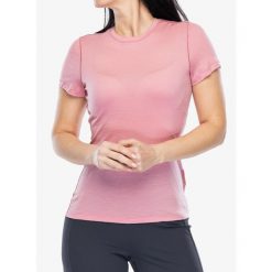 Koszulka merino damska Smartwool Merino Short Sleeve Tee Boxe. Czerwone koszulki sportowe damskie Smartwool, bez wzorów, bez ramiączek. Za 287.99 zł.