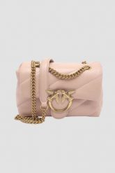 PINKO Różowa kopertówka damska Love Puff Mini CL. Czerwone torebki wieczorowe damskie Pinko, bez wzorów, pikowane, bez dodatków. W wyprzedaży za 1,329.99 zł.