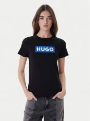 HUGO T-Shirt Classic 50510772 Czarny Slim Fit. Czarne t-shirty damskie Hugo, xxs, bez wzorów, z bawełny, bez kołnierzyka. Za 129.99 zł.