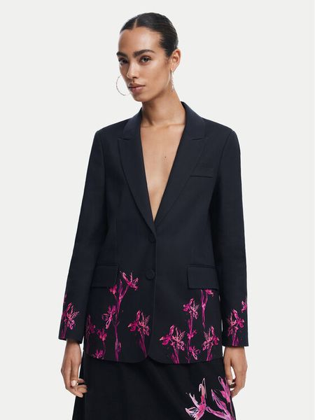 Desigual Marynarka 25SWEWX1 Czarny Regular Fit. Czarne marynarki i żakiety damskie Desigual, m, bez wzorów, z bawełny. Za 319.99 zł.