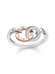 Thomas Sabo Srebrny pierścionek z cyrkoniami rozmiar: 54. Szare pierścionki damskie thomas sabo, z cyrkonią, srebrne. Za 395.31 zł.