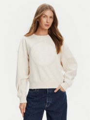 Guess Bluza W5YQ07 KB681 Écru Regular Fit. Bluzy damskie Guess, xxl, z aplikacjami, z bawełny, bez kaptura. Za 299.99 zł.