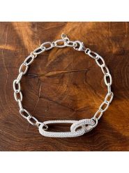 Eclat d'Argent Srebrna bransoletka z cyrkoniami rozmiar: onesize. Szare bransoletki damskie Eclat d'Argent, srebrne. Za 448.99 zł.