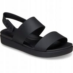 Sandały dla Kobiet Crocs Brooklyn Backstrap Low. Czarne sandały damskie Crocs, bez wzorów, z materiału, bez obcasa, na obcasie, bez zapięcia. Za 239.99 zł.