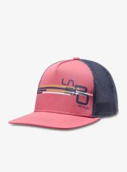 Czapka z daszkiem La Sportiva Stripe Cube Hat. Czerwone czapki z daszkiem damskie La Sportiva, bez wzorów, z materiału. Za 104.49 zł.