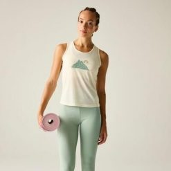 Damska kamizelka z grafiką Harmonic. Białe koszulki sportowe damskie Dare 2b, bez wzorów, z lyocellu, bez ramiączek, na fitness i siłownię. Za 119.99 zł.