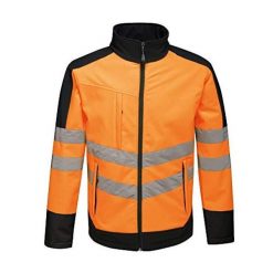 Kurtka Softshellowa Unisex Dla Dorosłych HiVis Odblaskowy Materiał. Brązowe kurtki damskie Regatta, xl, bez wzorów, z materiału, bez kaptura. Za 247.99 zł.