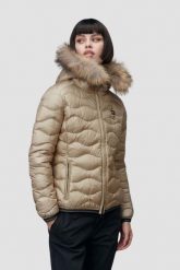 BLAUER Beżowa kurtka damska Aldie Short Jackets. Brązowe kurtki damskie Blauer USA, s, bez wzorów, z futra, bez kaptura. W wyprzedaży za 1,019.99 zł.